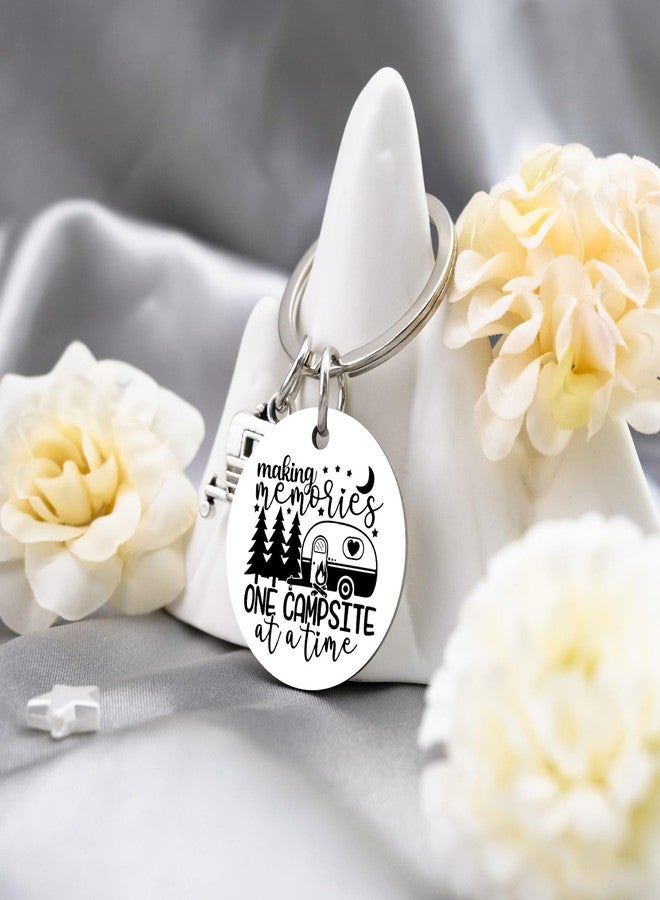 MOEXUKO Happy Camper Keychain Camper Decor Camping Gifts for Women Men Camping Accessories for RV Campers Camp Lovers Friends Birthday Christmas Gifts Campers Accessories Keyring - Image 4